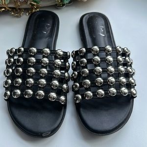 Joy shoes silver studded sandals